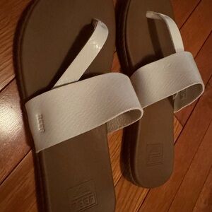 Reef White and Tan Flip-Flops
